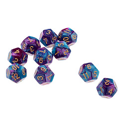 Avis Polyéthylène dés multi-face dés D12 pour D u0026 D Table de jeu TRPG violet + bleu