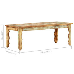 Acheter ComfortXL Table Basse 110x50x40 Cm Bois De Récupération Solide