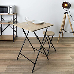 The Home Deco Factory Table d'appoint plateau en bois ULM 60 x 60 cm.