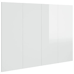 vidaXL Tête de lit Blanc brillant 120x1,5x80 cm Bois d'ingénierie