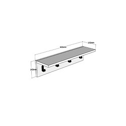 Acheter Toilinux Porte manteau Ayla 60 cm - Bois clair et Gris Anthracite