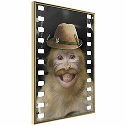 Paris Prix Affiche Murale Encadrée Dressed Up Monkey 20 x 30 cm Or