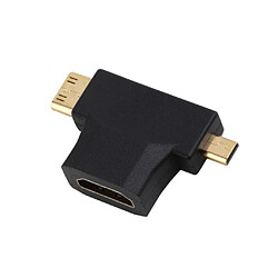 Mini HDMI Adaptateur Micro HDMI Ver HDMI Femelle Triple Connecteur COnnvertissuer Image Son Vidéo Accessoire