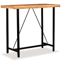 vidaXL Ensemble de bar 5 pcs Bois d'acacia Cuir véritable et toile