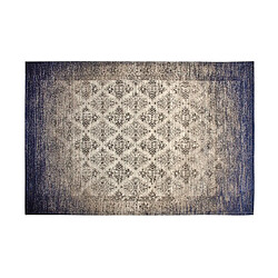 Aubry Gaspard Tapis jacquard bleu 280 cm.