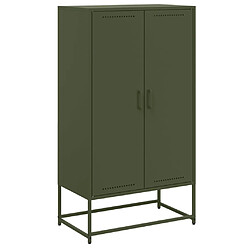 vidaXL Buffet haut vert olive 68,5x38,5x123,5 cm acier