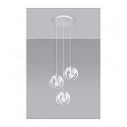 Luminaire Center Suspension Tulos Cluster Acier blanc 3 ampoules 117cm