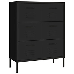 vidaXL Armoire à tiroirs Noir 80x35x101,5 cm Acier