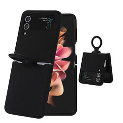 Coque en silicone anti-rayures avec anneau pour votre Samsung Galaxy Z Flip4 5G - noir