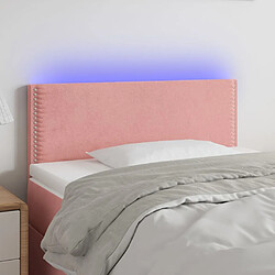 Maison Chic Tête de lit moderne à LED lumineuse pour chambre - Décoration de lit Rose 100x5x78/88 cm Velours -MN35016