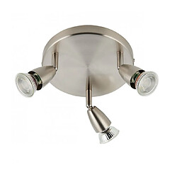 Endon Plafonnier Spot Amalfi 3 ampoules Acier Nickel satiné