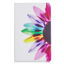 Etui en PU motif imprimé avec support pétales colorés pour votre Samsung Galaxy Tab A 10.1 (2019) T510