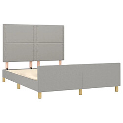 Acheter Maison Chic Cadre/structure de lit avec tête de lit pour adulte - Lit Moderne Chambre Gris clair 140x200 cm -MN30190