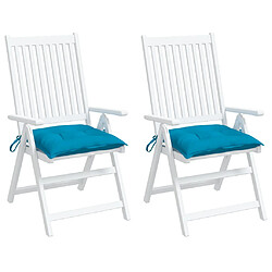 Avis vidaXL Coussins de chaise lot de 2 bleu clair 40x40x7 cm tissu oxford