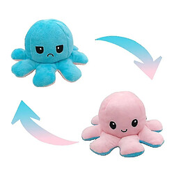 Universal Conception de poulpe, peluche réversible et jouet de poupée farci (rose clair + bleu clair)