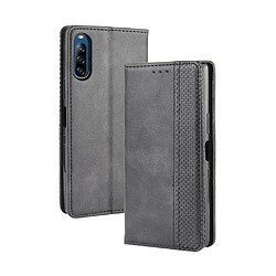 Etui en PU auto-absorbé rétro noir pour votre Sony Xperia L4