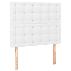 Acheter vidaXL Sommier à lattes de lit avec matelas Blanc 120x200cm Similicuir