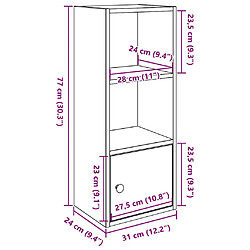 vidaXL Bibliothèque blanc 31x24x77 cm bois d'ingénierie pas cher