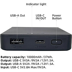 SANAG Batterie Pour Gilets Chauffantes , Banque D'Alimentation Rechargeable Usb 10000Mah Pour Gilet Chauffant