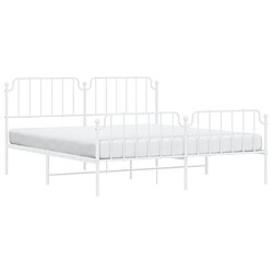 Avis Maison Chic Cadre/structure de lit métal et tête de lit + pied de lit pour adulte - Lit Moderne Chambre blanc 183x213cm -MN59053