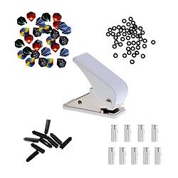 Set de 100pcs Rondelles O-Anneaux De Fléchettes + 30pcs Ailettes de Fléchettes + 18pcs Protecteurs de Vol Fléchettes + 1pc Outil Perforateur pour Ailette Fléchettes