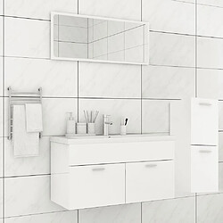 Maison Chic Ensemble de meubles de salle de bain,Armoire rangement Bain Blanc brillant Aggloméré -MN64977