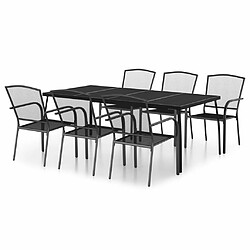 Salle à manger de jardin 7 pcs,Table et chaise à dîner anthracite acier -MN81762