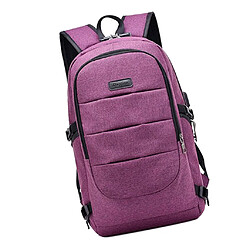 Sac à Dos De Chargement USB Anti-vol Pour Ordinateur Portable Pour Ordinateur Portable Sac D'école De Voyage Violet