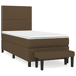 vidaXL Sommier à lattes de lit avec matelas Marron foncé 90x200 cm