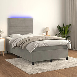 Sommier à lattes LED,Cadre à lattes de lit avec matelas pour Adulte Gris clair 120x200 cm -MN93631