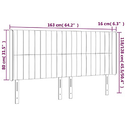 Acheter vidaXL Tête de lit avec oreilles Gris foncé 163x16x118/128 cm Velours