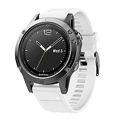 Bracelet en silicone sport avec boucle noire blanc pour votre Garmin Fenix 5