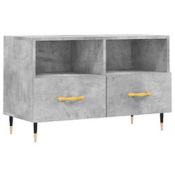 vidaXL Meuble TV Gris béton 80x36x50 cm Bois d'ingénierie