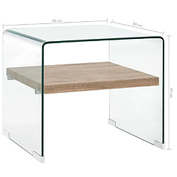 Maison Chic Tabls basse,Table Console pour salon Clair 50 x 50 x 45 cm Verre trempé -MN66152 pas cher