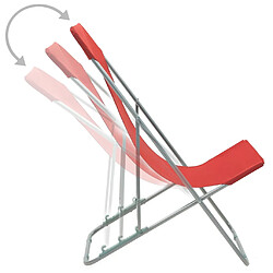 Acheter vidaXL Chaises de plage pliables lot de 2 Acier et tissu oxford Rouge