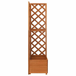 Maison Chic Jardinière,Bac à fleurs - pot de fleur d'angle en treillis 40x40x150cm Bois de sapin massif -GKD75812