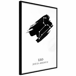 Paris Prix Affiche Murale Encadrée Zodiac Leo I 20 x 30 cm Noir