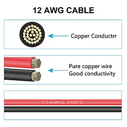 XT60 Câble de jonction à joint torique, câble de connecteur XT60 mâle à joint torique, avec 1 fil de silicium Mt 12AWG, pour batterie RC Lipo (1M) pas cher