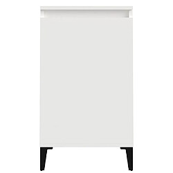 Maison Chic Table de chevet,Table de Nuit,Meuble de Rangement blanc brillant 40x35x70 cm bois d’ingénierie pas cher