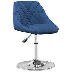 vidaXL Chaises pivotantes à manger lot de 6 Bleu Velours