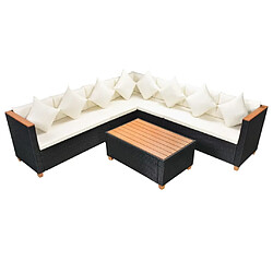 Avis Maison Chic Salon de jardin 5 pcs + coussins - Mobilier/Meubles de jardin - Table et chaises d'extérieur Résine tressée Noir -MN41204