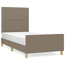 vidaXL Cadre de lit sans matelas taupe 90x200 cm tissu