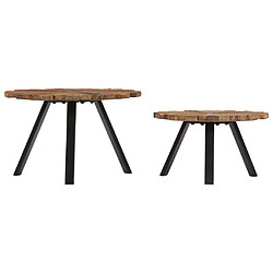 Maison Chic Lot de 2 Tables basses,Table Console pour salon Bois de récupération massif -MN41834