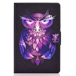 Etui en PU impression de modèle avec porte-carte hibou violet pour votre Apple iPad 10.2 (2019)