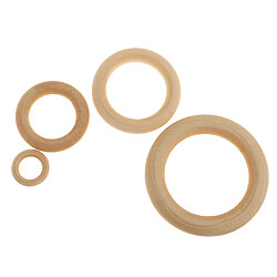 Acheter 10pcs bois non fini rond lâche perles diy artisanat en bois anneau 1.2cm 3x3cm