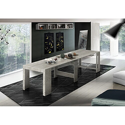 Alter Table à manger moderne, Made in Italy, Console extensible jusqu'à 12 places, avec support d'extension, 51x90h77 cm (jusqu'à 300 cm) couleur Ciment