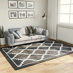 vidaXL Tapis lavable noir et blanc 160x230 cm antidérapant