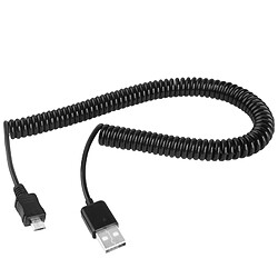 Wewoo Câble noir pour Samsung Galaxy S6 / S5 / S IV / i9500 / i9300 / N7100 / série Nokia Lumia / LG Optimus Series / HTC, longueur: 45cm peut être prolongée 2m Micro USB de synchronisation de données enroulé / spiralé