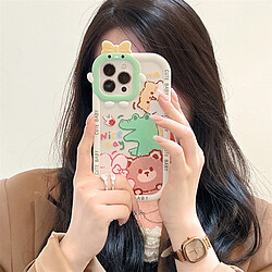 GUPBOO Étui pour iPhone12 Étui de téléphone de niche d'ours de dinosaure de graffiti Silicone