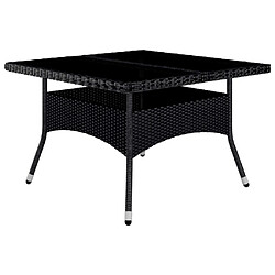 Avis Salle à dîner de jardin 9 pcs,Table et chaise à manger Résine tressée et acacia Noir -MN49657